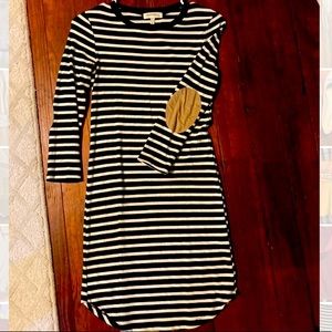 Black + white striped dress